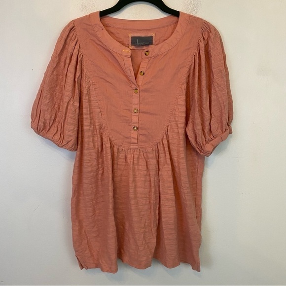 BY ANTHROPOLOGIE pink puff sleeve blouse - Picture 2 of 6